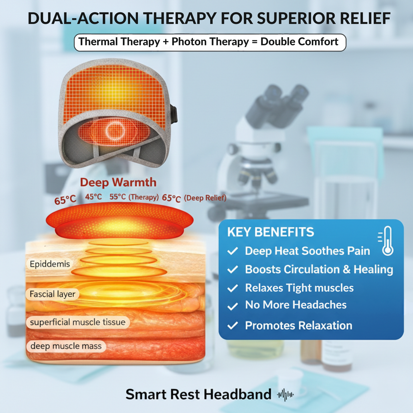 WarmRelief Red Light Headband