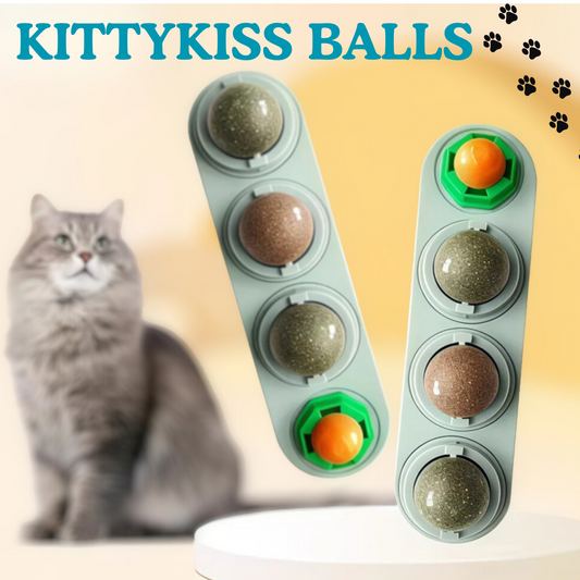 Kitty Kiss Balls – 4-in-1 Catnip & Silvervine Lick Treats