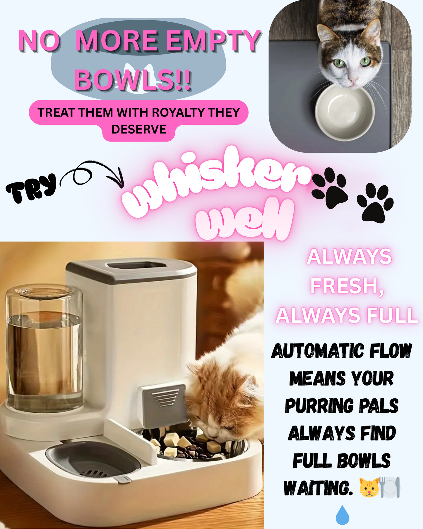 WhiskerWell - 2-in-1 Automatic Pet Feeder