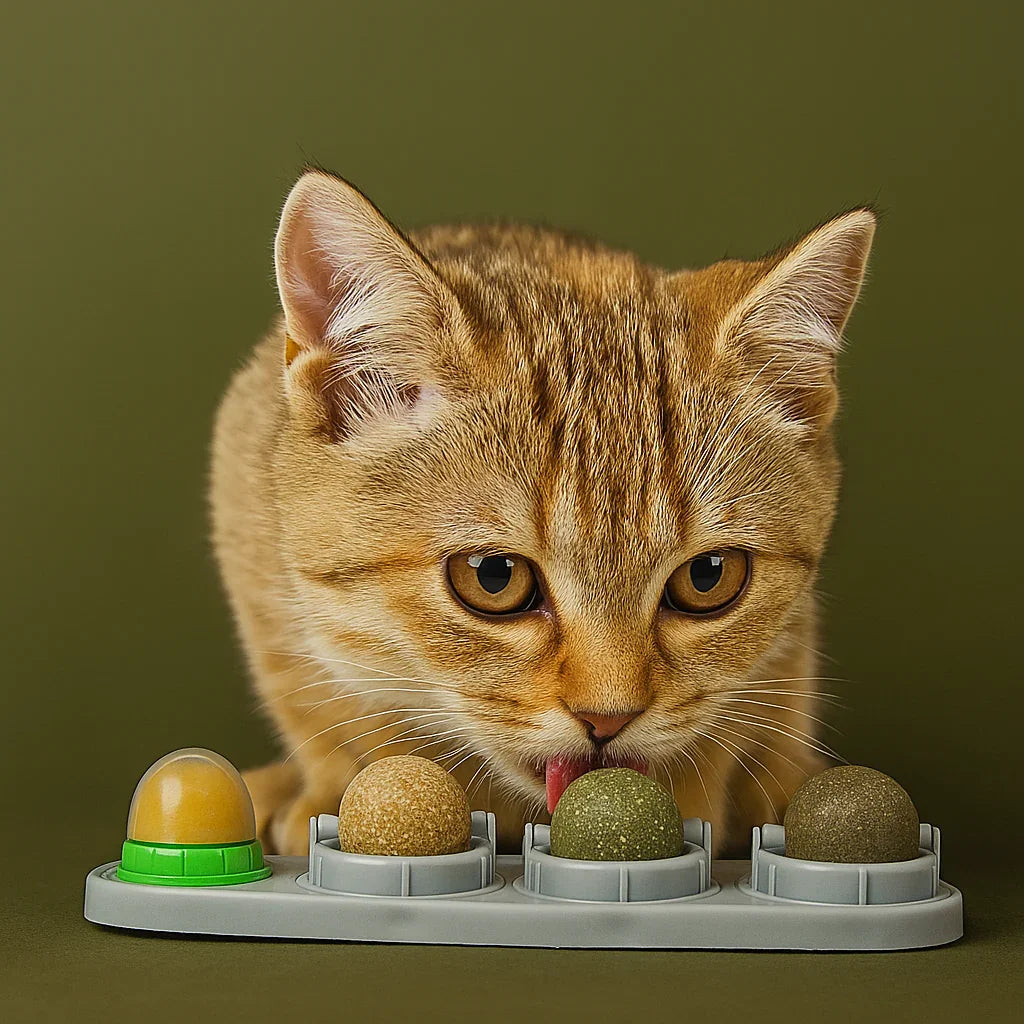 Kitty Kiss Balls – 4-in-1 Catnip & Silvervine Lick Treats - Allmarrtt