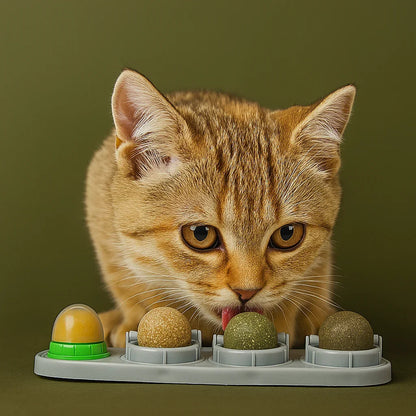 Kitty Kiss Balls – 4-in-1 Catnip & Silvervine Lick Treats - Allmarrtt