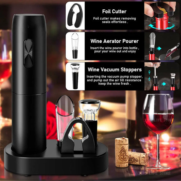 Effortless Electric Wine Opener Set